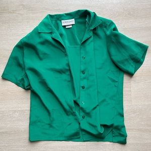 Thrifted Green Satin Shirt